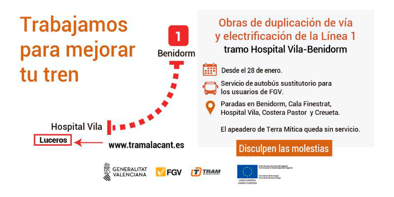 Servicio de autobús entre Hospital Vila y Benidorm a partir del martes 28 de enero